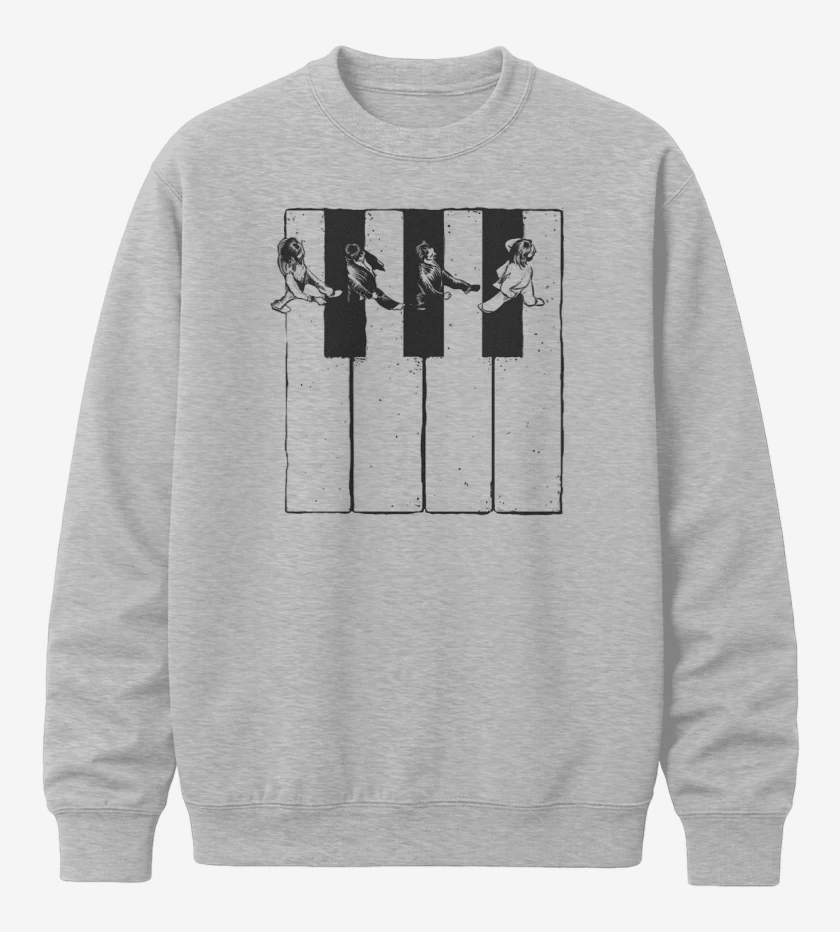 Poleron polo Gris Melange de Beatles Teclas