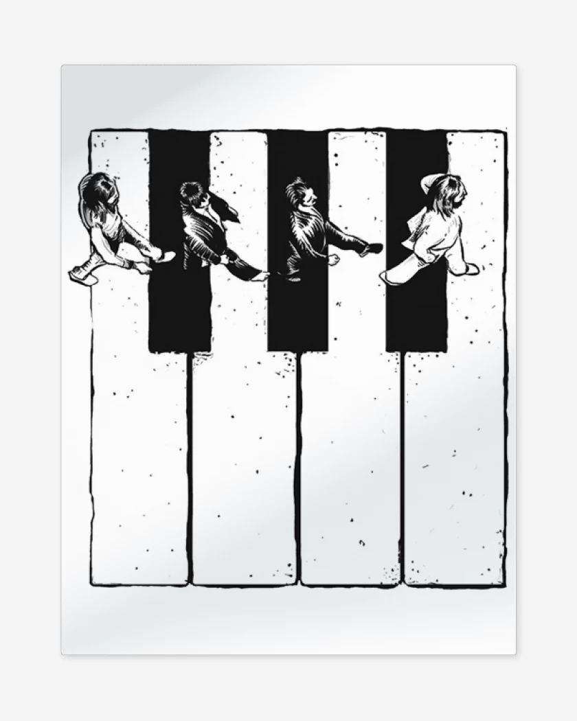 Print metalico Blanco de Beatles Teclas
