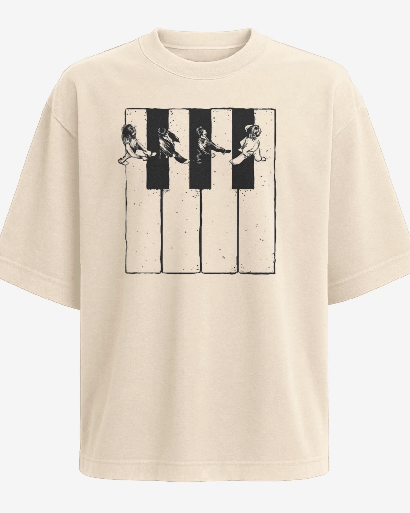 Polera Oversize Beatles Teclas