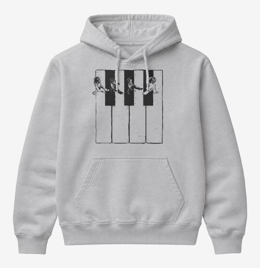 Poleron Canguro básico Gris Melange de Beatles Teclas