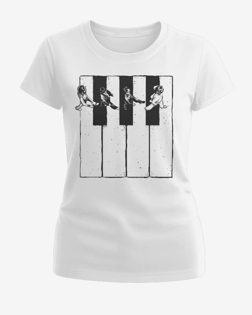 Polera de Mujer Blanco de Beatles Teclas