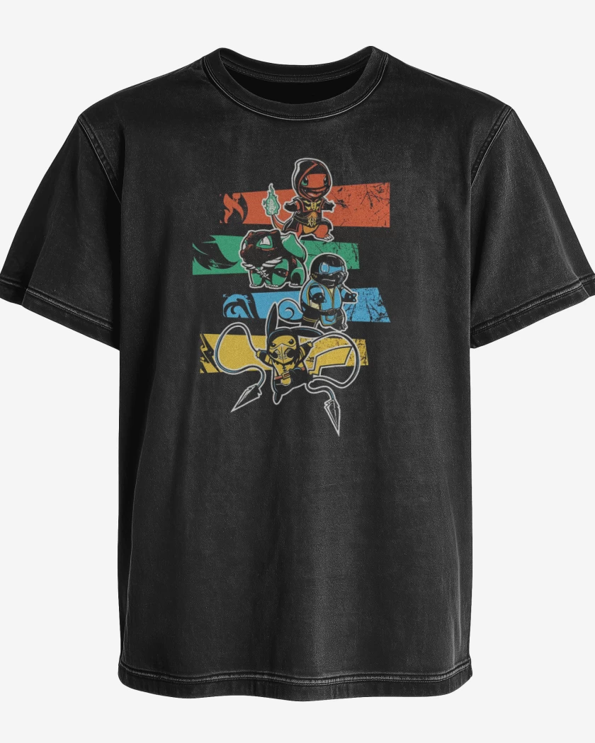 Polera desgastada Negro de PokeMortal