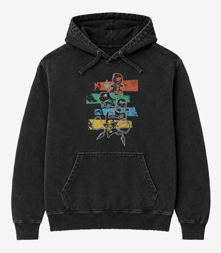 Poleron Canguro Acid Wash Negro de PokeMortal