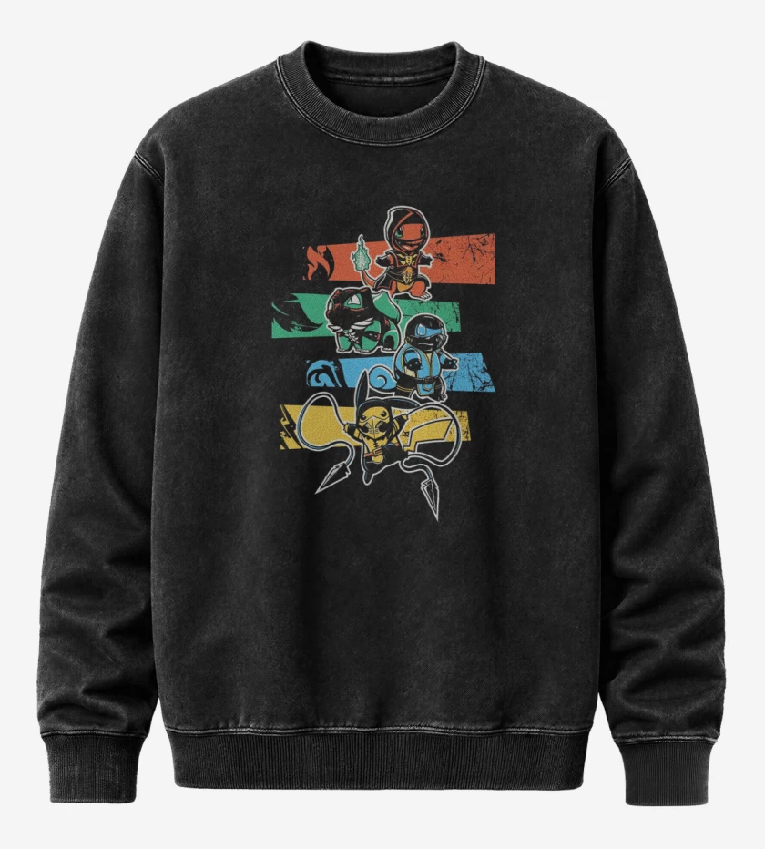 Poleron Polo Acid Wash Negro de PokeMortal