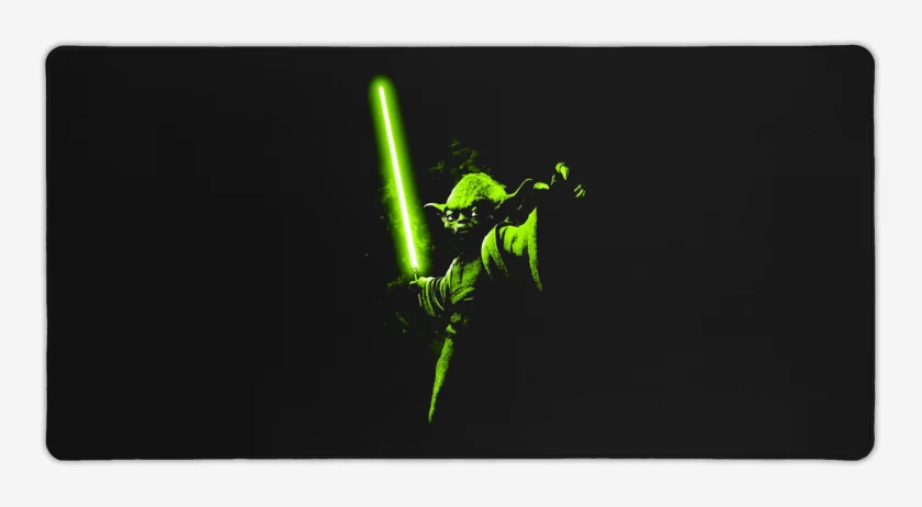 Mouse pad Gamer Negro de Yoda el pulento