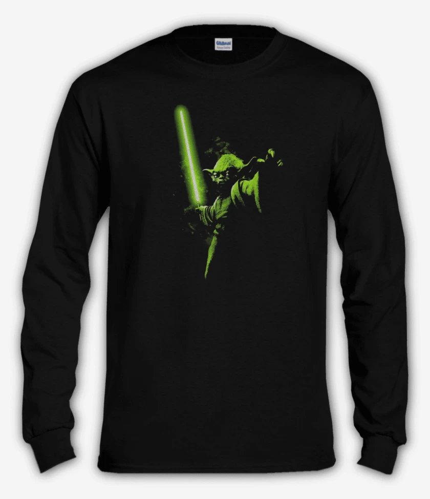 Polera manga larga Negro de Yoda el pulento
