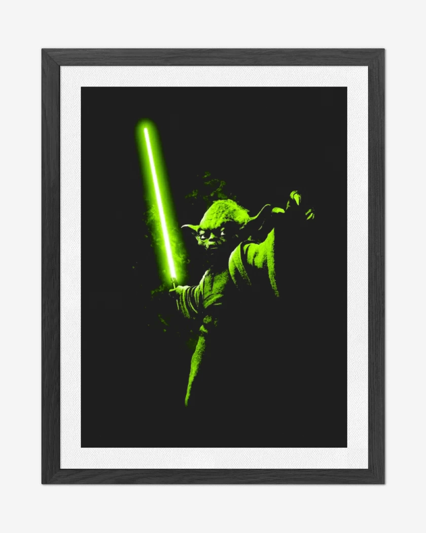Cuadro decorativo Negro de Yoda el pulento