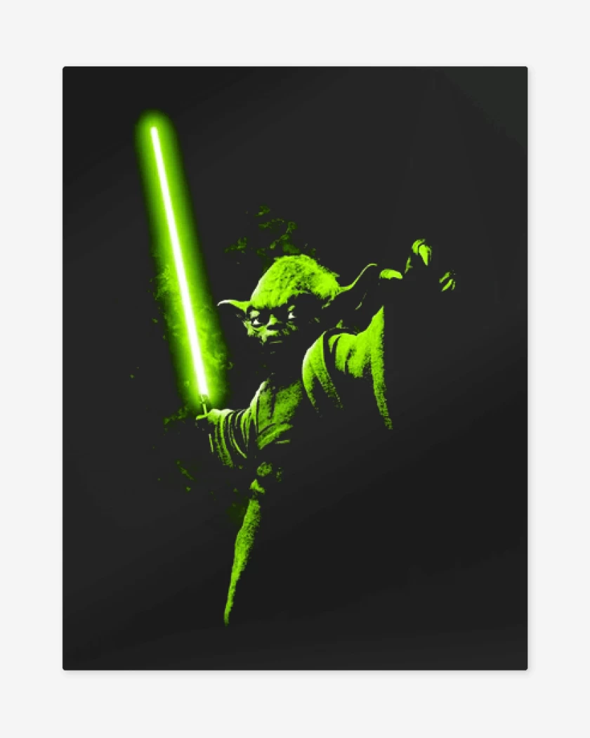 Print metalico Negro de Yoda el pulento