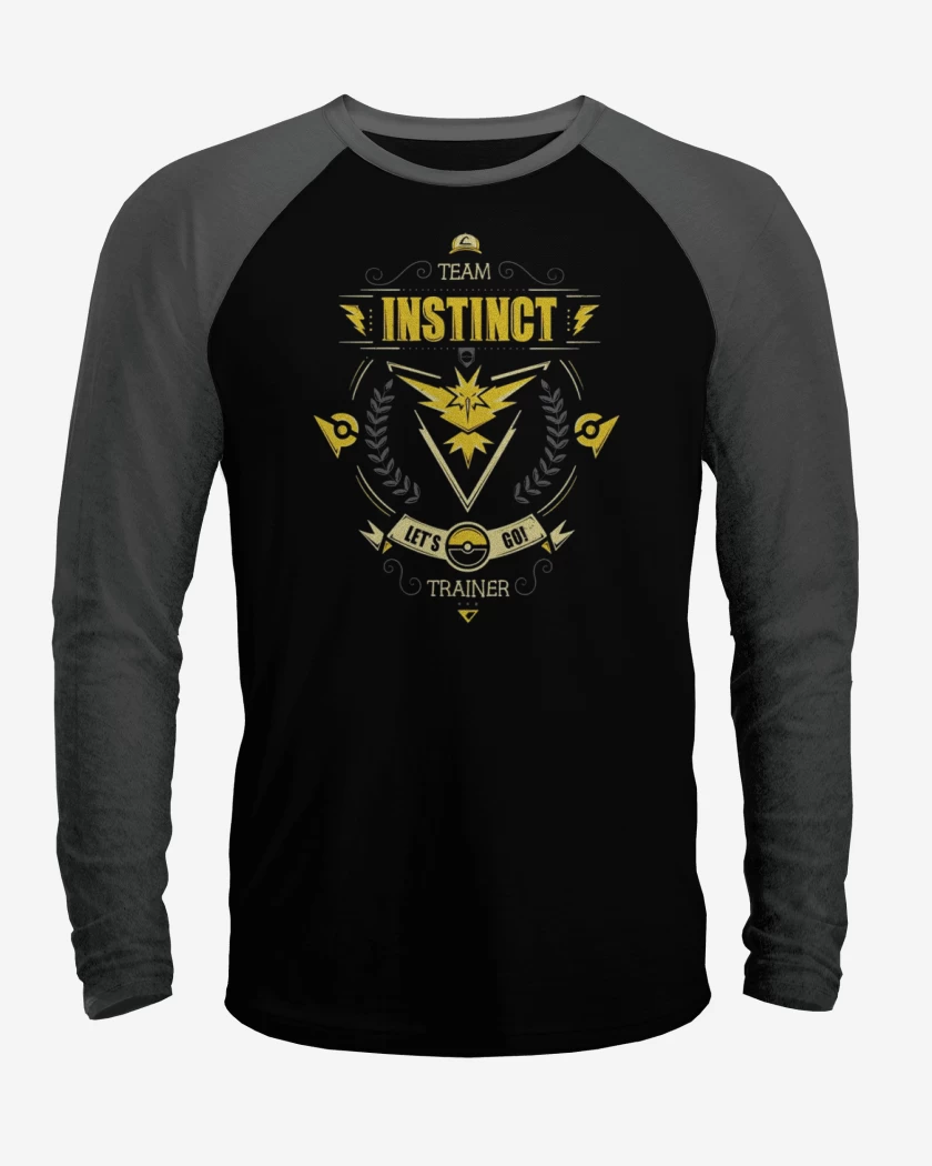 Polera Raglan Negro / Negro Heather de Team instinct