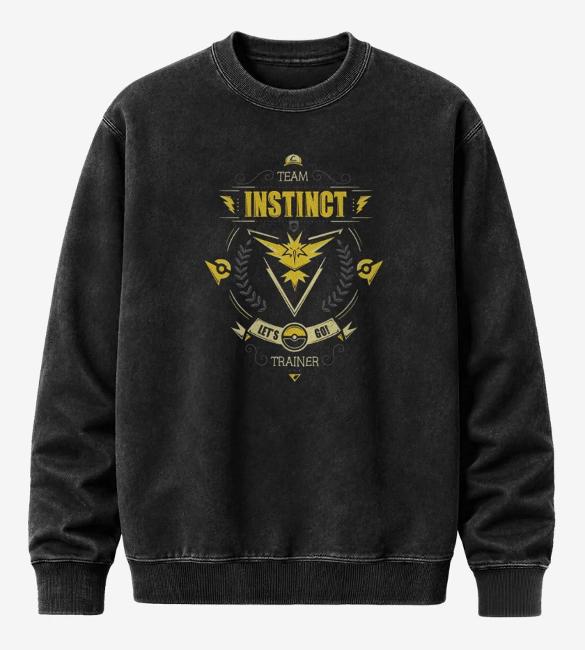 Poleron Polo Acid Wash Negro de Team instinct