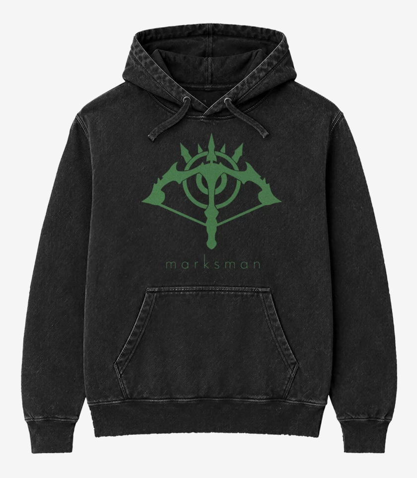 Poleron Canguro Acid Wash Negro de Marksman