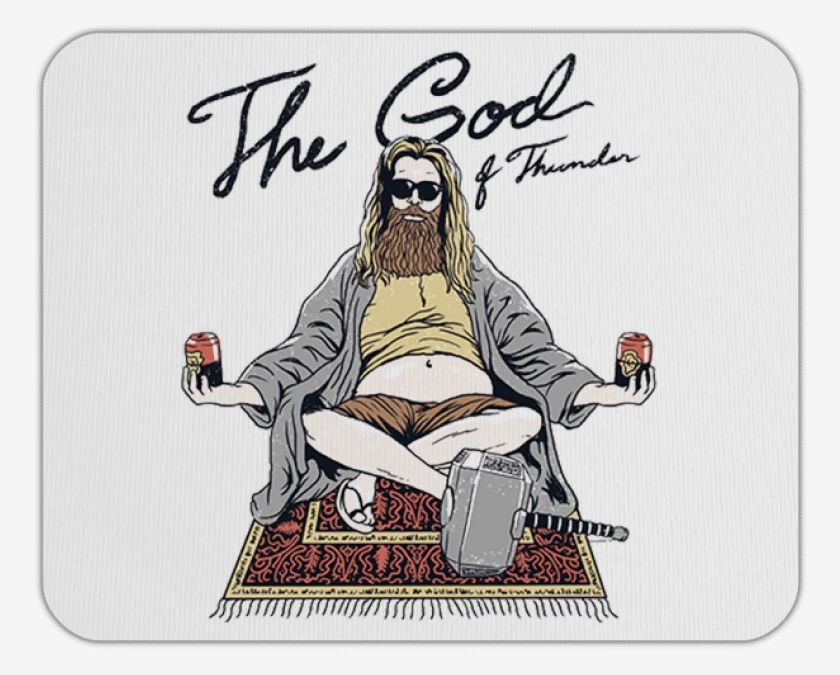 Mousepad the god of thunder and beer