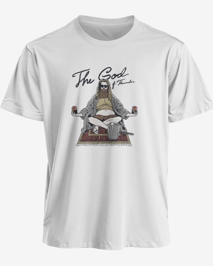 Polera premium Blanco de the god of thunder and beer