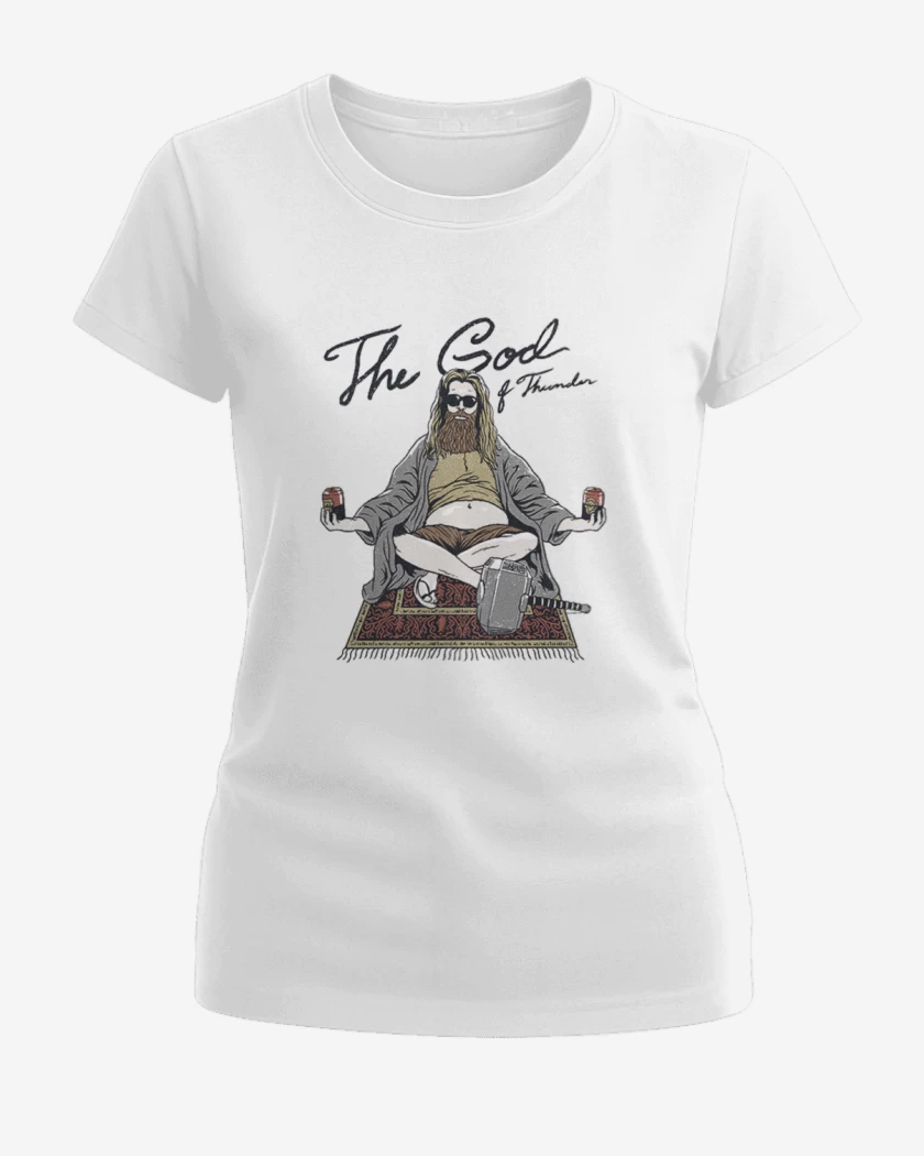Polera de Mujer Blanco de the god of thunder and beer