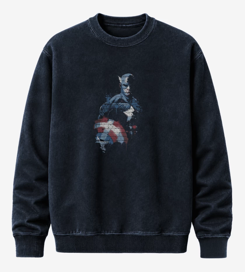 Poleron Polo Acid Wash Azul Marino de Cap rogers