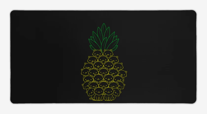 Mouse pad Gamer Negro de pinneaple cat