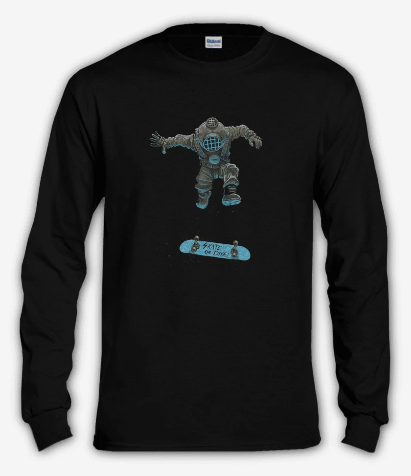 Polera manga larga Negro de Buzo skater 