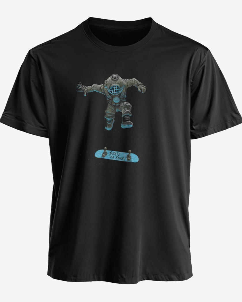 Polera premium Negro de Buzo skater 