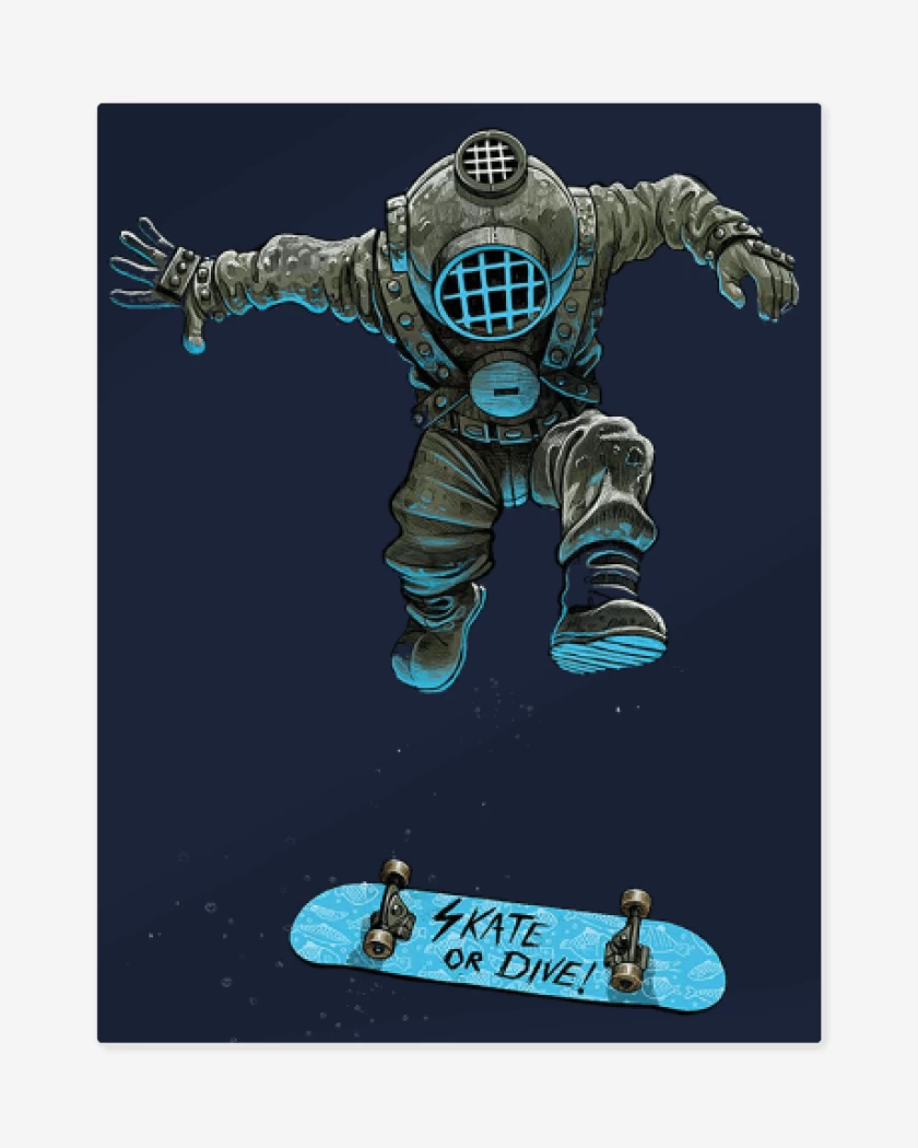 Print metalico Buzo skater 