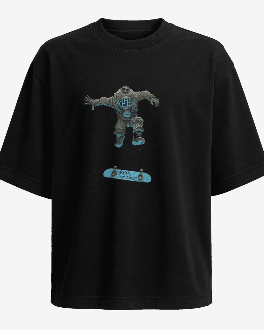 Polera Oversize Negro de Buzo skater 