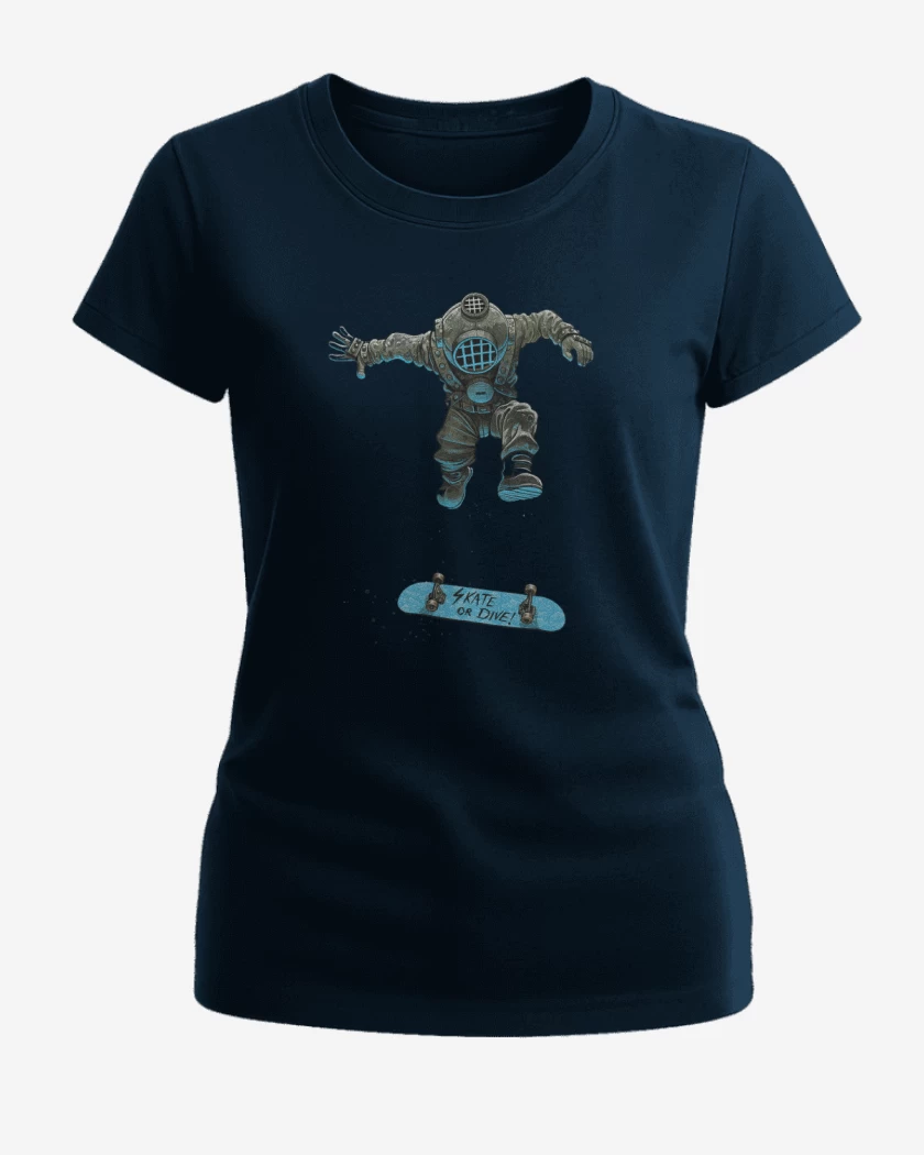 Polera de Mujer Azul Marino de Buzo skater 