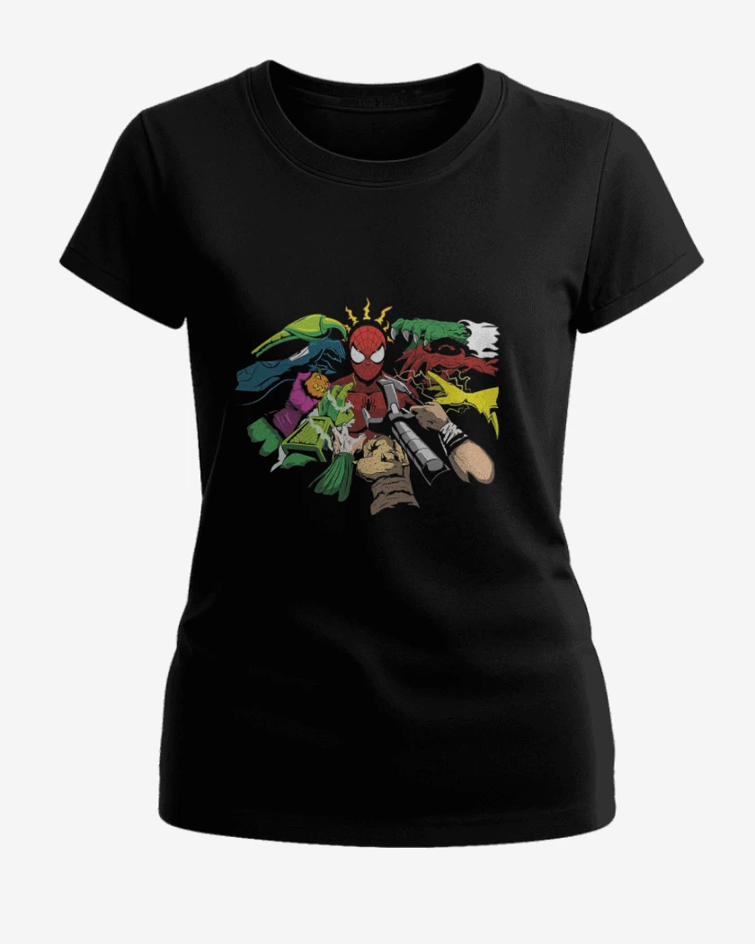 Polera de Mujer Negro de spider enemies