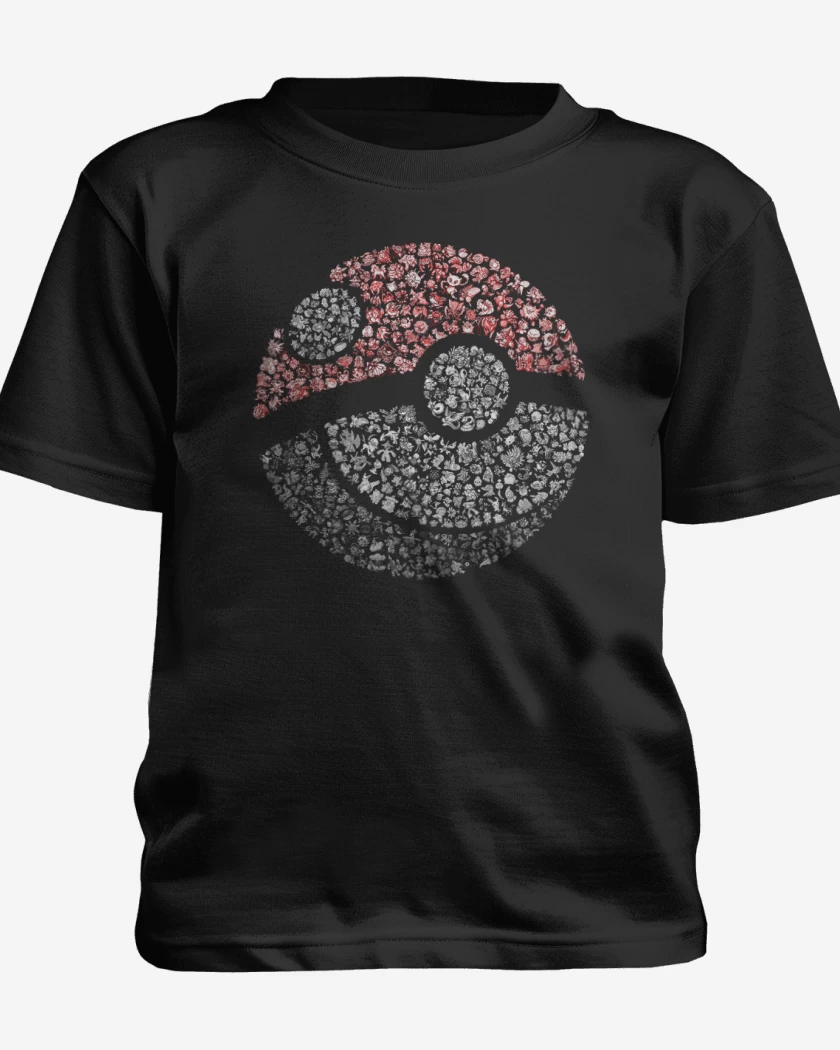 Polera de niño Negro de Pokeball all