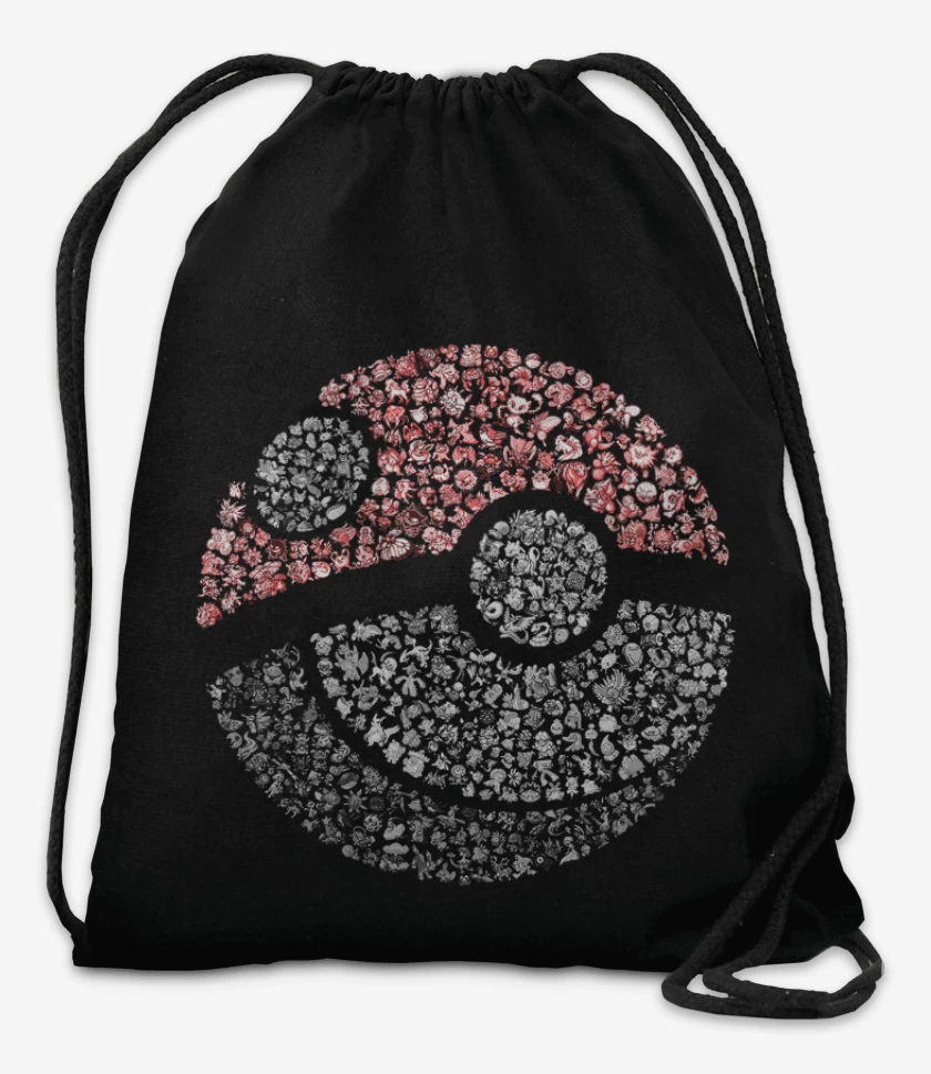 Mochila Negro de Pokeball all