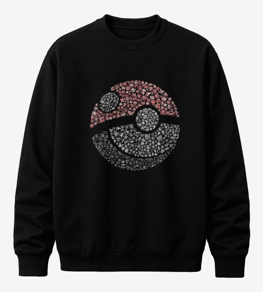 Poleron polo Negro de Pokeball all