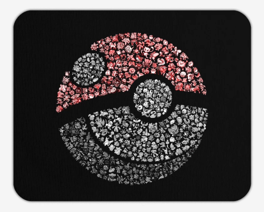 Mousepad Negro de Pokeball all
