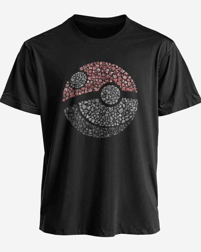 Polera premium Negro de Pokeball all