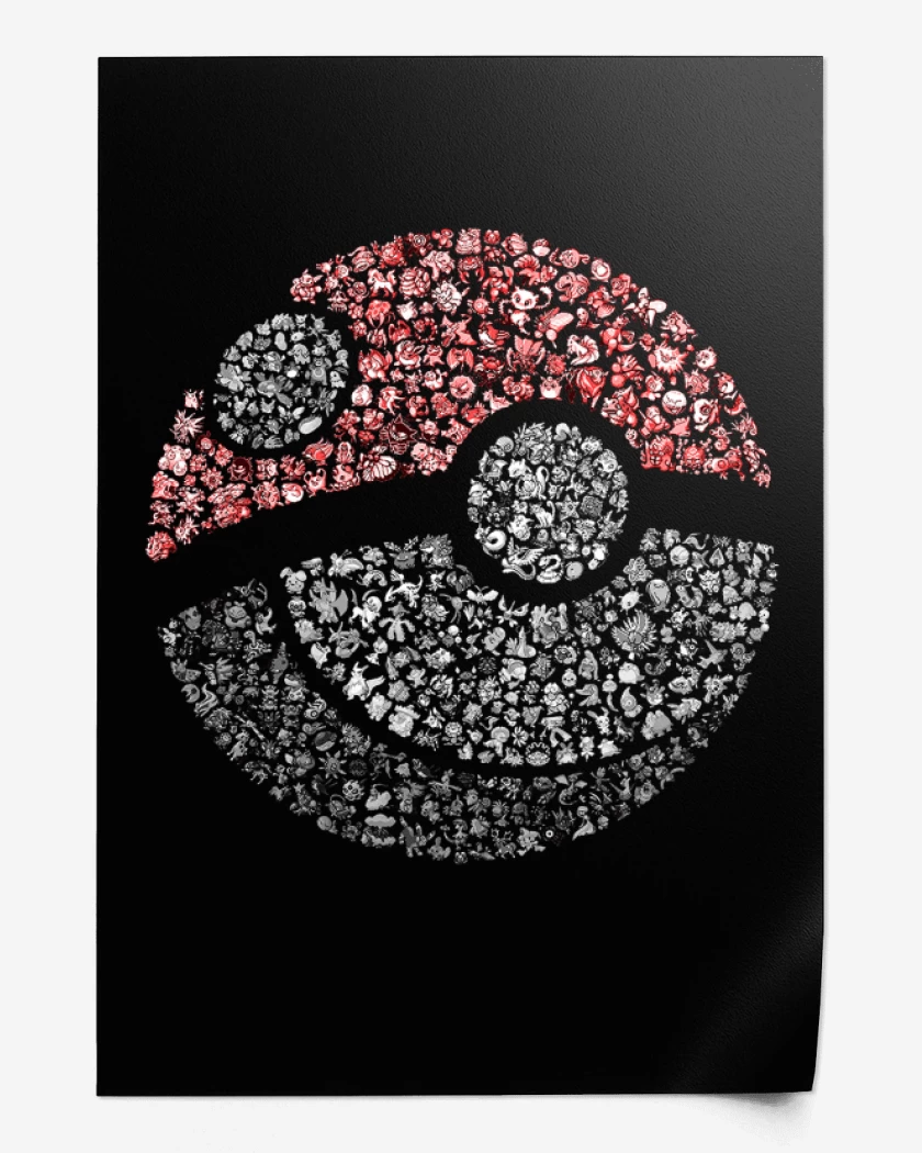 Print Negro de Pokeball all