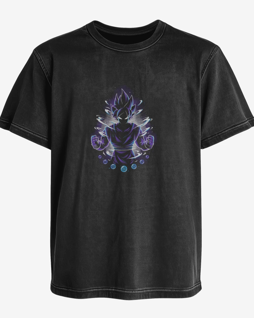 Polera desgastada Negro de Nivel dios goku