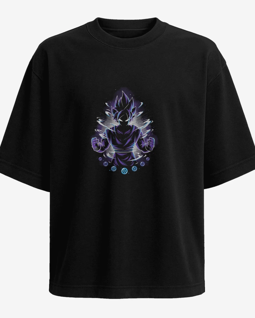 Polera Oversize Negro de Nivel dios goku