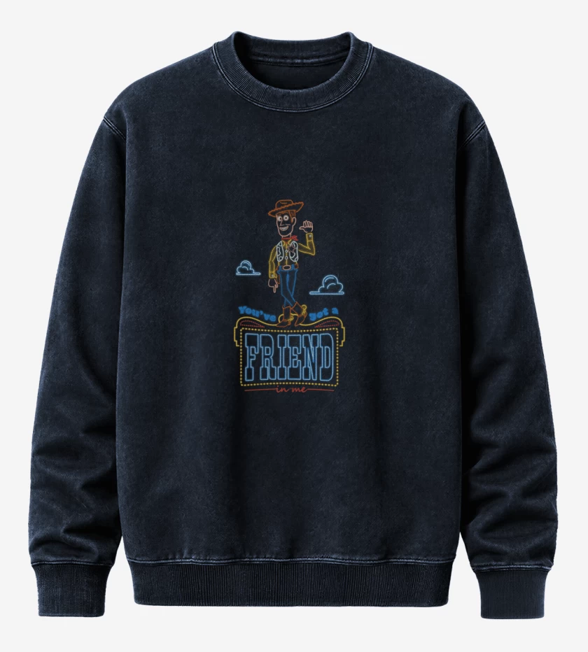 Poleron Polo Acid Wash Azul Marino de Yo soy tu amigo fiel woody