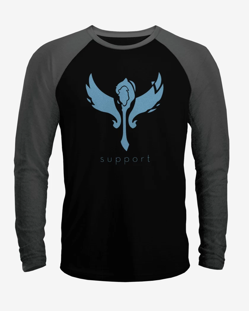 Polera Raglan Negro / Negro Heather de Support