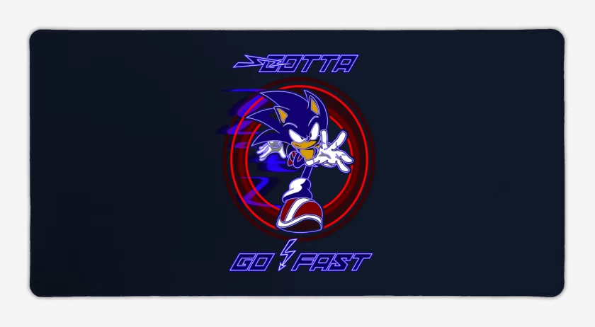 Mouse pad Gamer Azul Marino de Sonic go fast