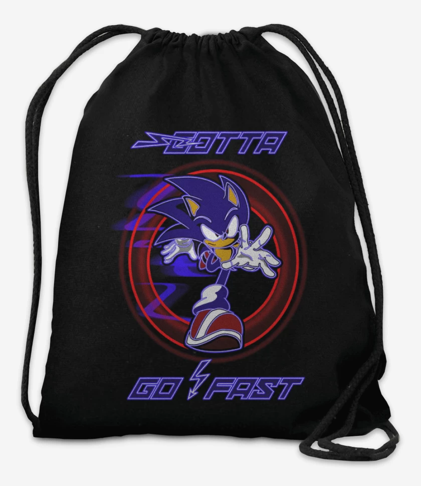 Mochila Negro de Sonic go fast