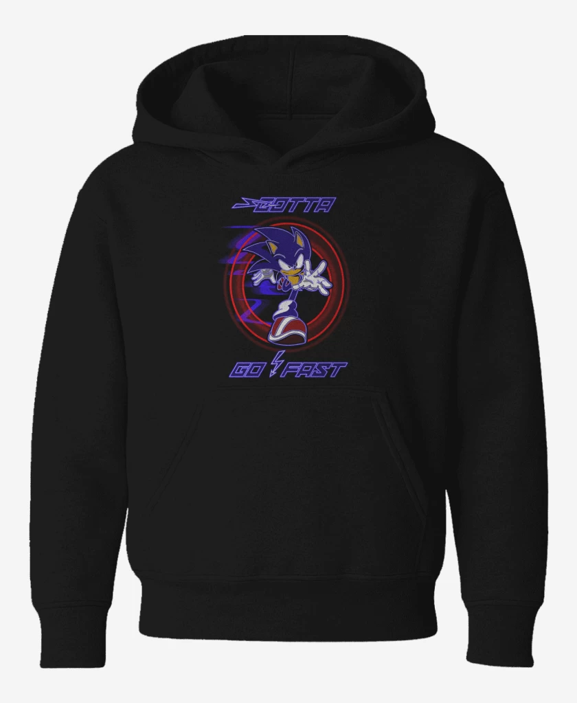 Poleron de niño Negro de Sonic go fast