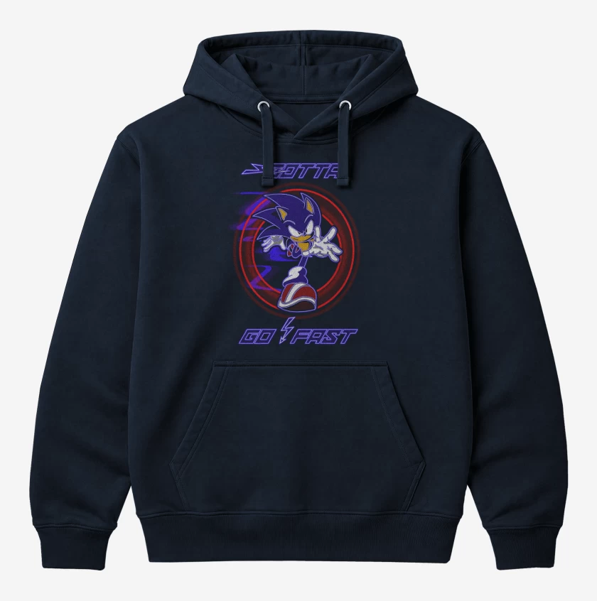 Polerón Canguro Azul Marino de Sonic go fast