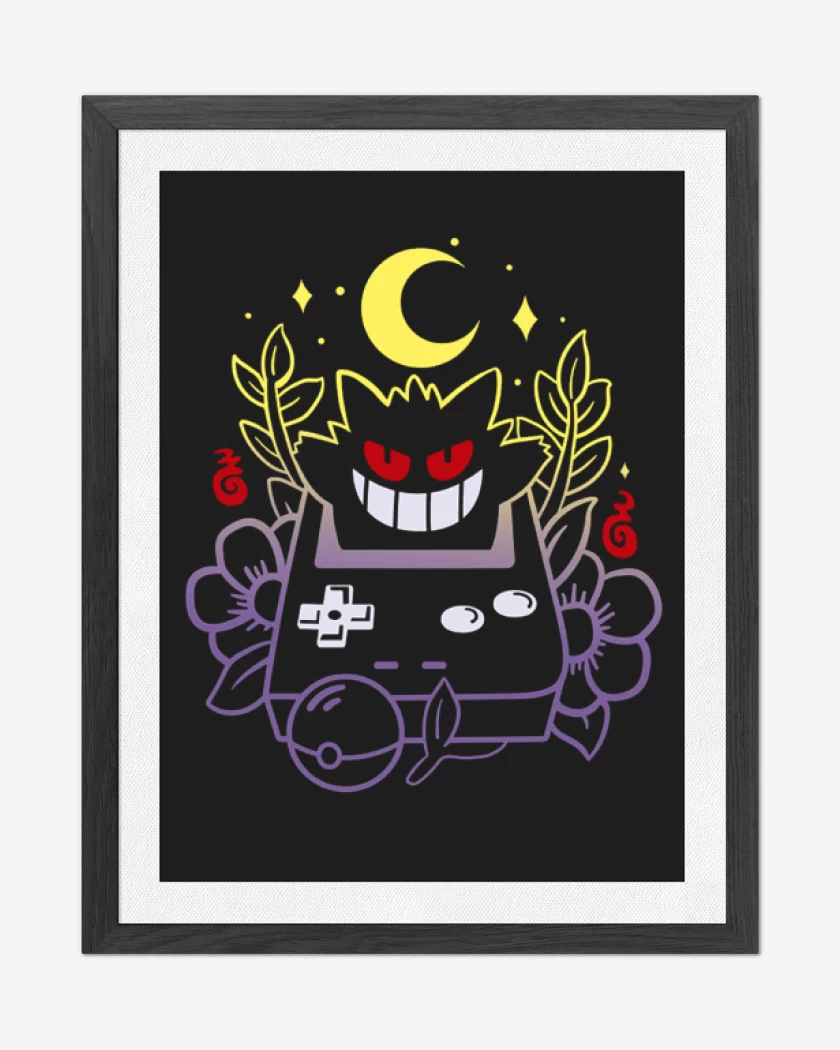 Cuadro decorativo Negro de Game boy gengar 