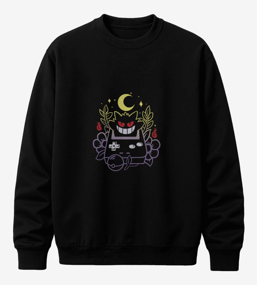 Poleron polo Negro de Game boy gengar 