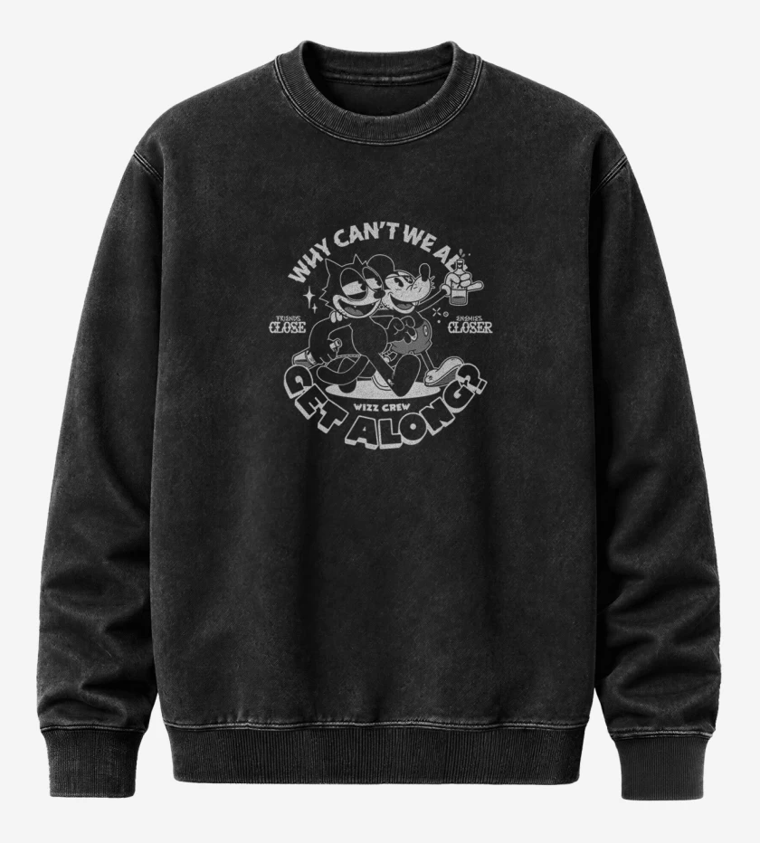 Poleron Polo Acid Wash Negro de Mick y Felix