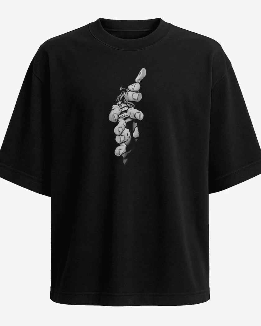 Polera Oversize Negro de Hulk 5 