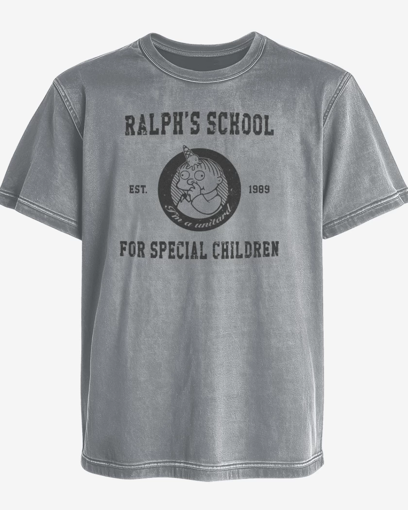 Polera desgastada Gris Melange de RALPHS SCHOOL