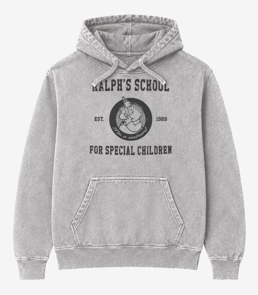 Poleron Canguro Acid Wash Gris Melange de RALPHS SCHOOL