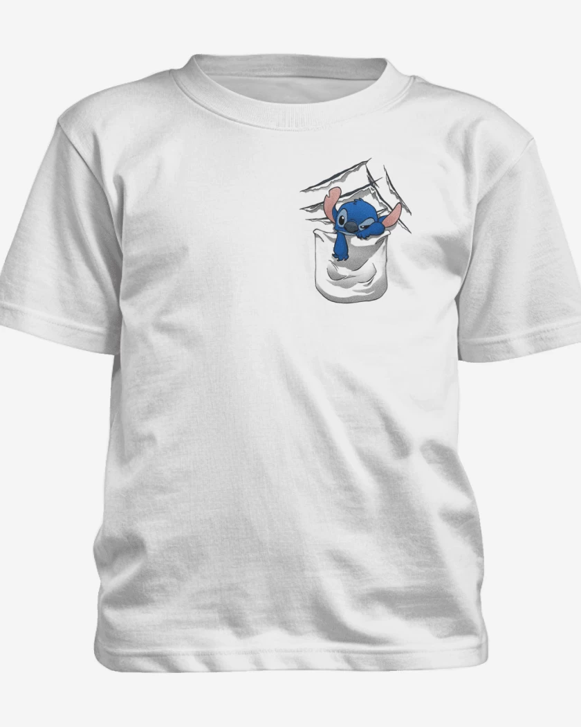 Polera de niño Blanco de Stitch Bolsillo 
