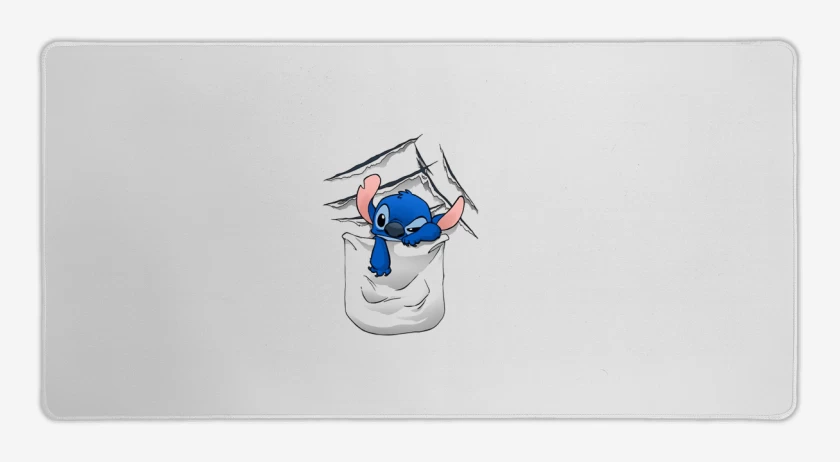 Mouse pad Gamer Blanco de Stitch Bolsillo 