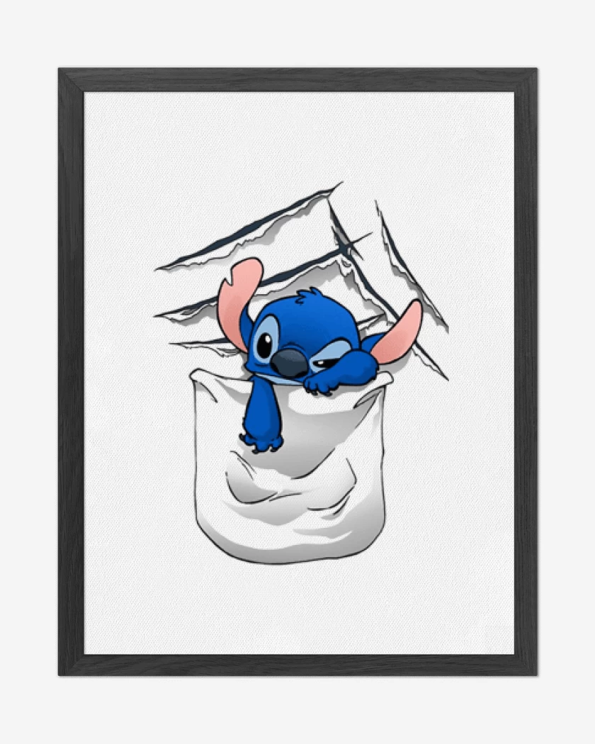 Cuadro decorativo Blanco de Stitch Bolsillo 
