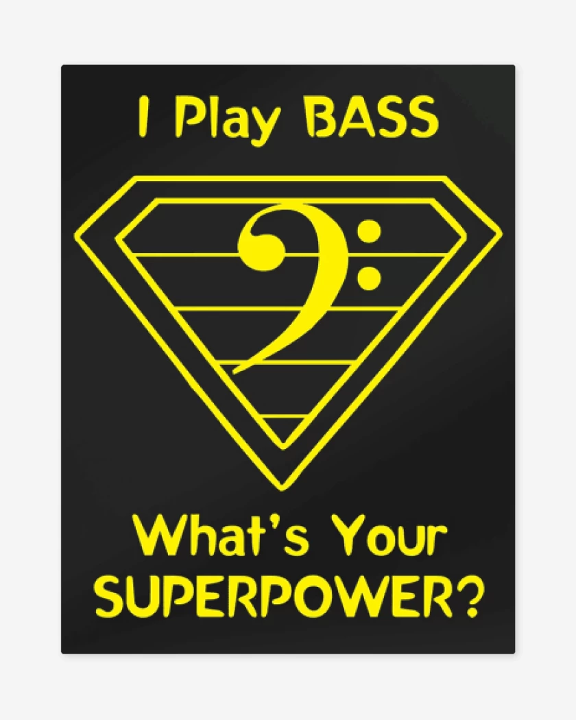 Print metalico Negro de I play bass 